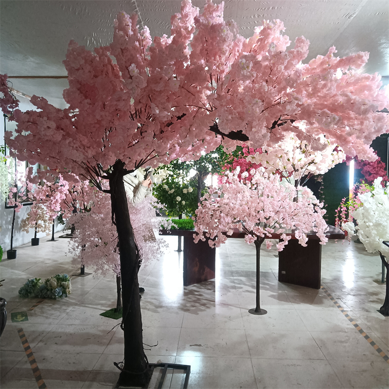 SZ04340 Indoor Outdoor Wedding Decor Pink White Artificial Sakura Flower Tree Cherry Blossom Tree Table Centerpiece Flower Tree