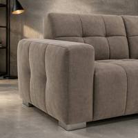 Canapé d'angle carré moderne de luxe avec revêtement en tissu pour salon, appartement, villa ou hôtel, design modulaire élégant