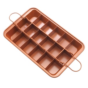 Vente chaude Rectangle Brownie Pan Carrés En Acier Au Carbone Pain et Gâteau <span class=keywords><strong>Moule</strong></span> avec Springform Outil Brun Couleur pour la Cuisson - Product Image 1