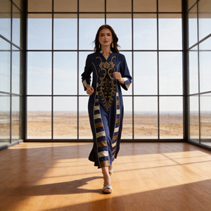 Vestido Abaya Elegante de Poliéster con Diseño de Patchwork de Lujo Personalizado OEM ODM para Mujeres Musulmanas, Proveedor Mayorista - Product Image 3