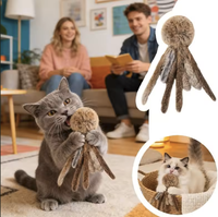 Jouets interactifs en peluche pour chats, prix d'usine, jouet à mâcher classique en fourrure de lapin, poulpe de luxe, dessin animé, pour nettoyer les dents, doux, pour chiens et animaux de compagnie