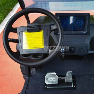 Carrito de golf eléctrico de 6 plazas con techo negro, parachoques delantero y neumáticos grandes para uso en exteriores - Product Image 2