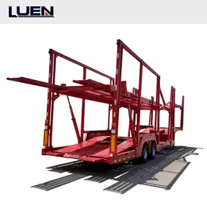 chinese trucks 3 axles 6-8 cars vehicle transport semi trailer car carrier truck trailer for sale