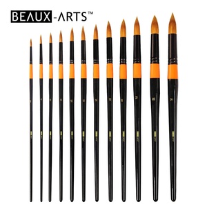 Ensemble de pinceaux ronds en <span class=keywords><strong>acrylique</strong></span>, poils synthétiques, pinceaux de <span class=keywords><strong>peinture</strong></span> à Long manche, parfaits pour l'<span class=keywords><strong>acrylique</strong></span>, l'huile, l'aquarelle - Product Image 1