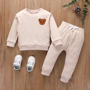 Algodão orgânico Rib <span class=keywords><strong>Kids</strong></span> Set Eco Friendly <span class=keywords><strong>Kids</strong></span> Boy Tricô Custom Children Sweatsuit Sets Two Piece Knit <span class=keywords><strong>Kids</strong></span> Jogger Sets - Product Image 5