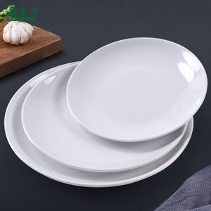 Assiettes rondes blanches en mélamine en gros, plats de service commerciaux pour restaurants et hôtels, assiettes en os, imitation porcelaine plastique - Product Image 2