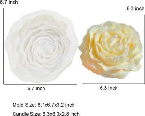 Trend Custom Logo 3D <b>Large</b> Size Peony Shape Eco-Friendly Dishwasher Safe White Silicone Flower Soap <b>Candle</b> Mold for <b>Candle</b> - Product Image 4