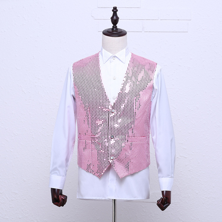 dj party dress for man Men's Disco Mirror Blazer Vest DJ Festival Party Outfit BVALLEYXOXO