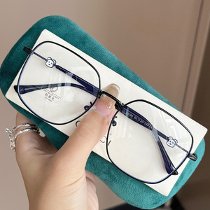 Monture de lunettes carrée en métal Qianai, anti-lumière bleue, protection UV, monture intégrale réglable, style coréen, pour verres correcteurs - Product Image 5