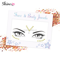 Shineer — autocollant de maquillage cristal, bijoux de visage en forme de cœur et d'étoile temporaire, strass