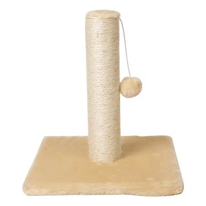 Grote verticale kattenkrabpaal met dikke sisal touw omwikkelde kolom, stevige behuizing, interactief speeltje voor actieve katten, kartonnen verpakking - Product Image 2