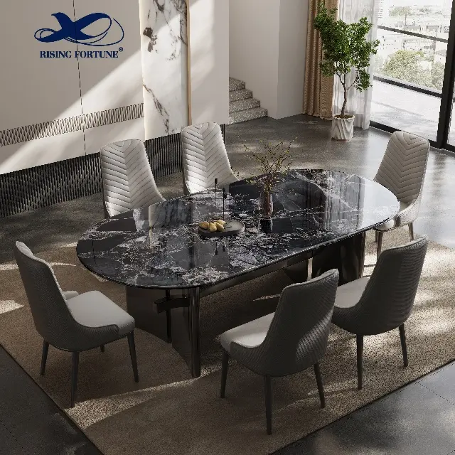 Cena mesa de comedor piedra mármol moderno comedor muebles mesa conjunto