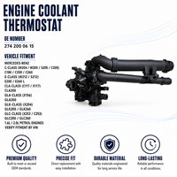 Termostato de Motor para Mercedes Benz OE 2742000615 Compatible con C200 E200 GLA200 GLC200 CLA200 C180 C260 E200, Repuesto Automotriz