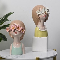 Ornement de maison contemporaine en résine statue artistique décoration de chambre fille