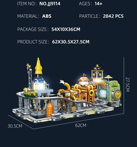 Jie <span class=keywords><strong>Star</strong></span> JJ9114 MOC Steampunk Moon Base Creative Street View Jouets d'assemblage pour enfants Cadeau - Product Image 2