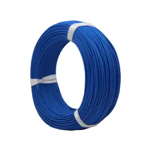 SY 18AWG 24/0.2 O.D.2.5 kawat kabel kepang serat kaca silikon tahan temperatur tinggi warna biru
