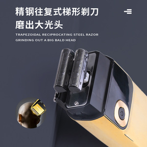 เครื่องโกนหนวดไฟฟ้าเคเมอิ KM-2028 แบบชาร์จไฟได้ กันน้ำ IPX7 สำหรับตัดแต่งหนวดเคราและจอน สีทอง - Product Image 5