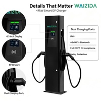 Estación de Carga para Vehículos Eléctricos de 44kW CA, Tipo Piso, para Hoteles y Centros Comerciales, con Doble Conector
