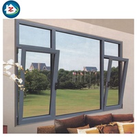 Ventanas de Aluminio Abatibles y Giratorias, Fabricante, Color y Tamaño Personalizados, Doble Vidrio Templado Resistente al Calor para Casa