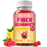 Acentiallabs Private Label Aardbei-perzik smaak 5g vezel supplement gummies voor vrouwen en mannen, ter ondersteuning van de spijsvertering en regelmatigheid.