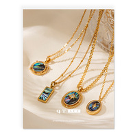 Collier long en coquille d'ormeau de style européen-américain, luxe léger de niche, sensation haut de gamme, nacre naturelle, polyvalent, superposable