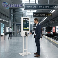 Kiosque de paiement en libre-service INGSCREEN pour la restauration rapide, écran tactile capacitif, lecteur de code-barres SDK, multi-OS Windows/Android