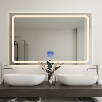 Miroir mural lumineux rectangulaire personnalisé avec LED pour salon de coiffure d'hôtel, salle de bain, douche, miroir intelligent avec lumière LED, interrupteur à capteur tactile