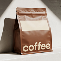 Emballage de café de luxe personnalisé finition mate forte étanchéité anti-oxydation pochette à fond plat pour café sacs en mylar