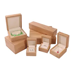 Customized Wooden Bamboo Watch Packing Ring Earring Pendant Set Jewelry Storage Gift Boxes HandMade