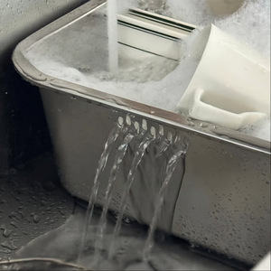 Shioyoshi Masa Stainless Steel Square <b>Kitchen</b> <b>Sink</b> Drop-In Polished Multi-Functional Dish Drainer Basin Vegetable Washing - Product Image 3