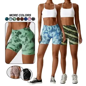 Aoyema Summer Fashion Leopard Print Seamless Yoga Set vita alta Workout Gym Booty Biker Shorts per le donne
