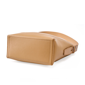Adjustable Strap Solid Color Large Capacity Genuine <strong>Leather</strong> Waterproof Magnetic Button Closure <strong>Bucket</strong> Crossbody Tote <strong>Women's</strong> <strong>Bag</strong> - Product Image 5