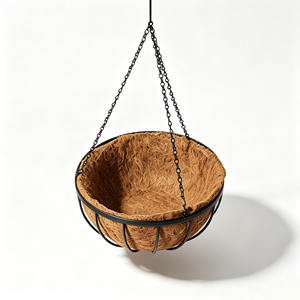 Maceta Colgante Redonda de Metal de 14 Pulgadas con Revestimiento de PE Antióxido, con Base para <span class=keywords><strong>Helechos</strong></span> y Petunias, Decoración de Jardín para Exteriores - Product Image 6