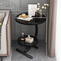 Table basse moderne de luxe pas chère, table basse ronde, table basse avec base en acier inoxydable pour salon, maison