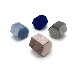 Octagonal Velvet <b>Ring</b> Box Wholesale Multi Color Options Retail Display In Boutiques for Jewelry <b>Storage</b> Gift Giving - Product Image 1