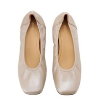 Ballerines souples et brillantes pour femmes, à enfiler, bout rond, talon bas, confortables pour le quotidien, le bureau et la marche, mocassins, OEM ODM, vente en gros