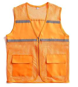 سترة أمان عالية الوضوح مع سحاب وجيوب للبناء والتحكم في حركة المرور سترة شبكية للتنفس - Product Image 2