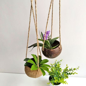 Coquille de noix de coco créative panier suspendu pot de fleur de noix de coco décoration de <span class=keywords><strong>balcon</strong></span> - Product Image 1