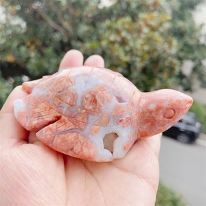 Tự nhiên chữa bệnh tinh thể rùa cổ màu hồng mã não rùa biển cho trang trí nội thất - Product Image 2