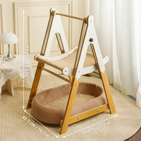Hamac pour chat à double couche, balançoire pour animaux de compagnie, tapis à gratter pour chat, canapé pour chat, lit à bascule avec coussin de repos en lin