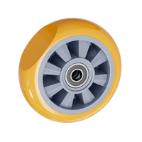 Roue pivotante en polyuréthane 4 5 6 8 pouces, rigide, avec frein, double roulement à billes, plaque 115x100mm pour chariot et équipement