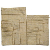 Sacs cadeaux légers en jute et lin écologiques de qualité supérieure à cordon coulissant pour mariage, fêtes et bijoux