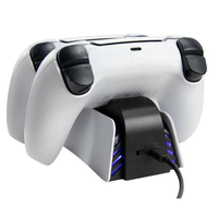 Station de charge de manette de jeu sans fil avec lumière LED pour contrôleur PS5, double station de charge