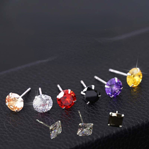 <span class=keywords><strong>Orecchini</strong></span> Minimalisti Trendy in <span class=keywords><strong>Argento</strong></span> Sterling <span class=keywords><strong>925</strong></span> con Zirconi Colorati, Gioielli alla Moda per Donne e Ragazze - Product Image 2