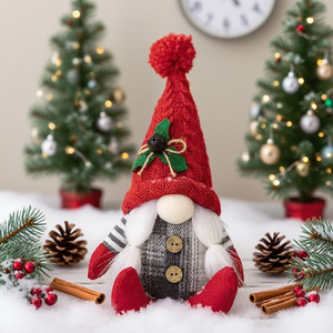 Décoration de Noël, poupée en tricot, Père Noël, jouet en peluche, gnomes pour la décoration de Noël, de la maison et des fenêtres - Product Image 5