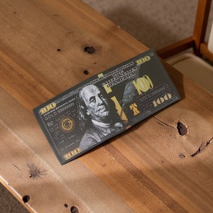 Portefeuilles <span class=keywords><strong>en</strong></span> cuir PU avec fermeture éclair, motif billet de 100 dollars US, pour femmes et hommes, style national euro et canadien, tendance - Product Image 6