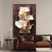 Impression numérique 3D en gros d'œuvres d'art Art Déco encadrées, motif Lys Calla, Décoration intérieure, Art mural en porcelaine de cristal de luxe, Porcelaine haut de gamme pour hôtels