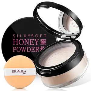 private label oil control waterproof collagen protein cream acrylic powder Sponge setting loose powder puff make up