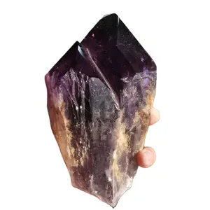 Healing rough stones large Not Polished towers raw amethyst single point crystal wand for Feng Shui