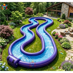 Piscine gonflable géante Super Castle Commercial en PVC 0,55 mm, type <span class=keywords><strong>rivière</strong></span> paresseuse, installation facile avec pompe à air pour des configurations de jardin étonnantes - Product Image 3